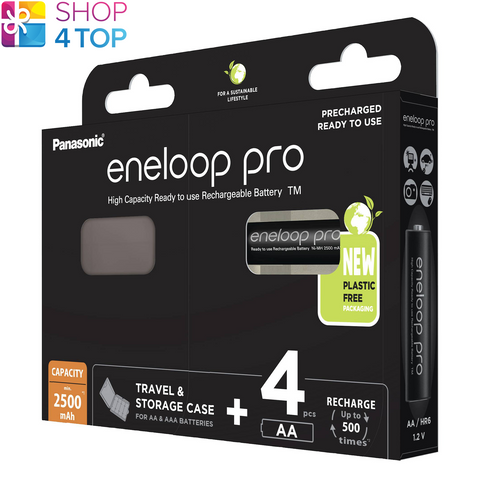 Panasonic Eneloop Pro rechargeable AA 2500mAh 4BL batteries 4 pcs. and storage case