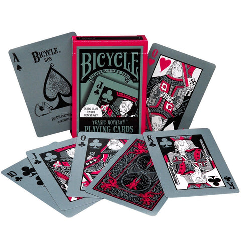 4 Decks Bicycle Tragic Royalty Playing Cards Glow In Dark USpcc