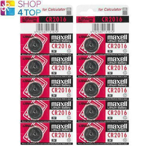 10 Maxell Cr2016 Lithium Batteries 3V Coin Cell Dl2016 Ecr2016 Exp 2031 NEW