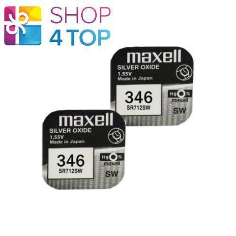 2 Maxell 346 Sr712Sw Batteries Silver 1.55V Watch Battery - NEW