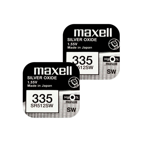 2 Maxell 335 Sr512Sw Batteries Silver Oxide 1.55V Watch Battery