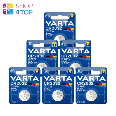 6 Varta Cr2032 Lithium Batteries 3V Coin Cell Button Dl2032 Exp 2033 NEW