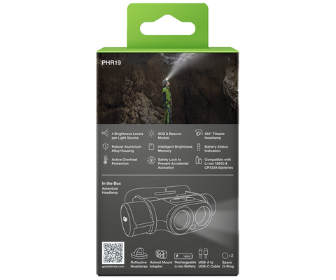 Gp Xplor Adventure Headlamp Phr19 1200 Lumens Rechargeable Battery Included NEW