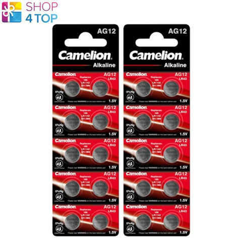 20 Camelion Lr1142 Alkaline Batteries Lr43 Ag12 1.5V 386 10Bl NEW
