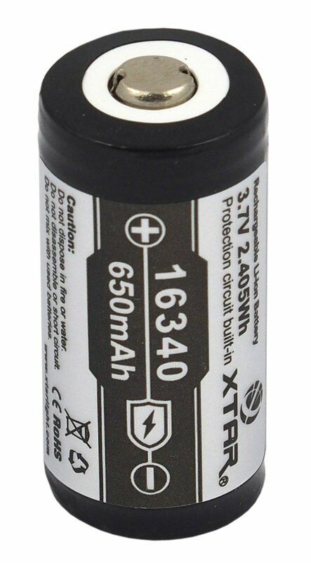 4 Xtar 16340 Protected Battery Rechargeable 3.7V Li-Ion Lithium 650 Mah NEW
