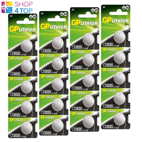 20 Gp Lithium Cell Cr2025 Batteries Dl2025 3V Coin Cell Button Exp 2034 5Bl NEW