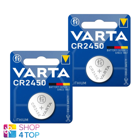 2 Varta Cr2450 Lithium Batteries 3V 560 Mah Cell Botton Cr2450Slf Exp 2032 NEW