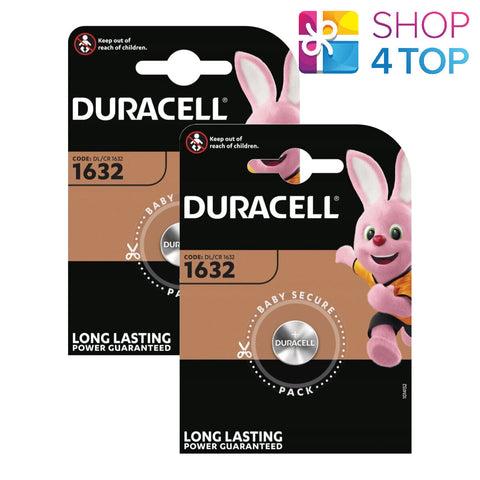 2 Duracell Cr1632 Batteries Lithium 3V Coin Cell Button Dl1632 1Bl Exp 2033 NEW
