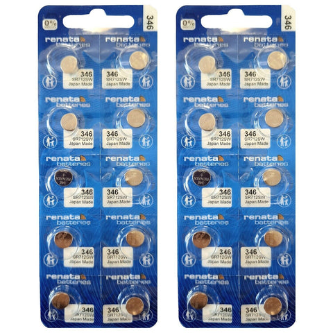 20 Renata 346 Sr712Sw Batteries Silver 1.55V Watch Battery Japan