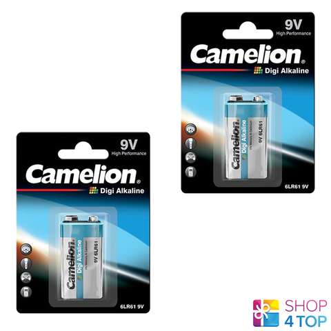 2 Camelion 9V Digi Alkaline Batteries 6Lr61 Mn1604 522 9V 1Bl NEW