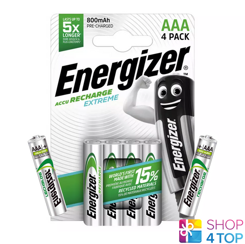 6 Energizer Rechargeable Extreme Aaa Hr03 Batteries 1.2V 800Mah NEW