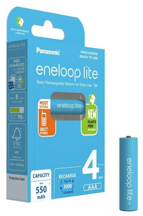 12 Panasonic Eneloop Lite Aaa Batteries Eco Rechargeable 4Bl Hr03 550Mah NEW