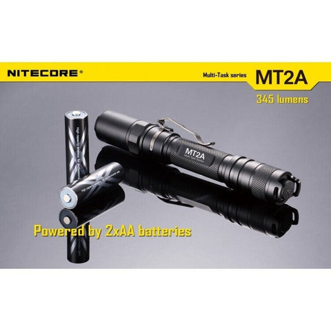 Nitecore Flashlight Mt2A Multi-Task 2 Aa Batteries 345 Lumens Cree Xp-G2 R5 Led
