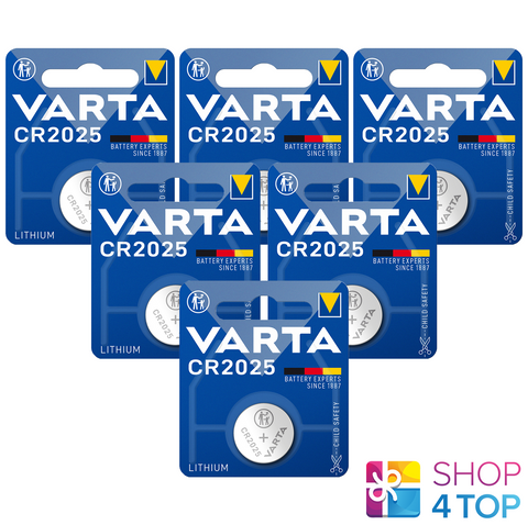 6 Varta Cr2025 Lithium Battery Blister 3V Coin Cell Button Dl 2025 Exp 2033 NEW