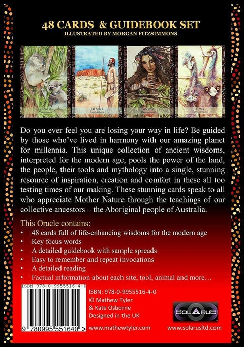 Aboriginal Walkabout Oracle Solarus Cards Guidebook Set Mathew Tyler And Bag NEW