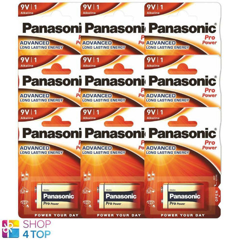 9 Panasonic Alkaline Pro Power 9V 6Lr61 Battery E Block 6Lf22