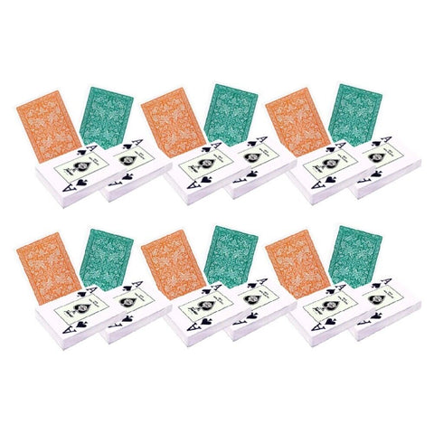 12 Decks Fournier 2818 Plastic Playing Poker Cards 6 Green 6 Orange F29817