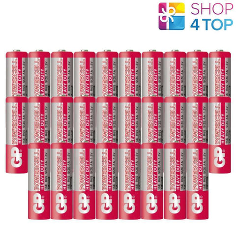 28 Gp Powercell Aa Batteries Heavy Duty Lr06 Zinc Carbon No Mercury 15E 1.5V NEW