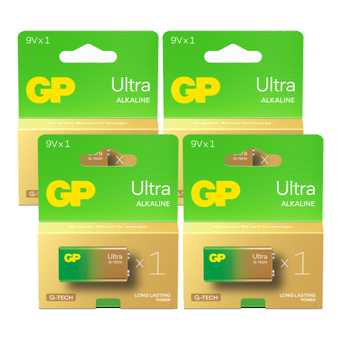 4 Gp Ultra Alkaline G-Tech 6Lr61 9V Battery Long Lasting Power Blister Exp 2029