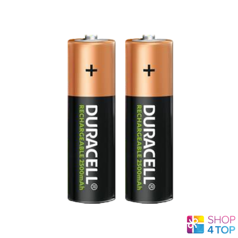 2 Duracell Rechargeable Aa Batteries 1.2V Hr6 Nimh 2500Mah Mignon Stilo NEW