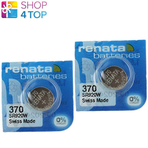 2 Renata 370 Sr920W Batteries Silver 1.55V Watch Battery 40Mah 10Bl NEW