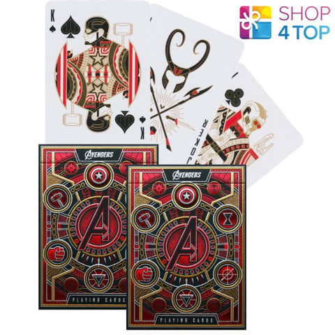 2 Avengers Red Edition The Infinity Saga Theory 11 Playing Cards Marvel Saga NEW