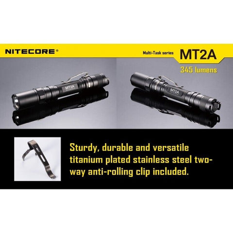Nitecore Flashlight Mt2A Multi-Task 2 Aa Batteries 345 Lumens Cree Xp-G2 R5 Led