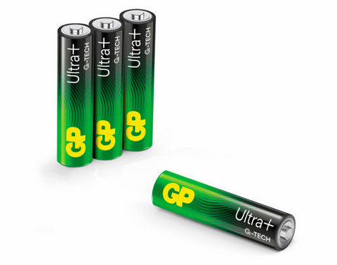 12 Gp Ultra+ Alkaline Aaa Batteries G-Tech Lr03 1.5V No Mercury 4Bl Exp 2033