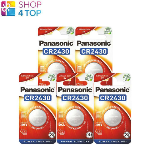 5 Panasonic Cr2430 Lithium Power Coin Battery 3V Cell Coin Button 1Bl NEW