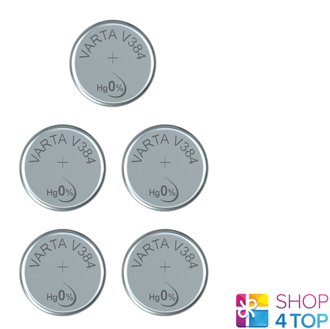 5 Varta 384 Sr41 Battery Silver 1.55V Coin Button Cell Watch 09