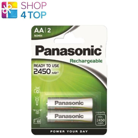 2 Panasonic Rechargeable Aa Ready To USe Batteries 2450Mah Nimh 1.2V 2Bl NEW