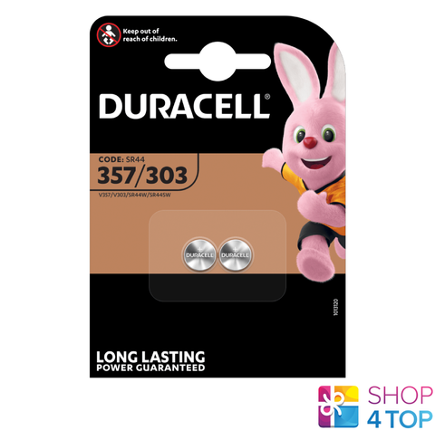 2 Duracell 357/303 Sr44 Batteries Silver Oxide 1.5V Watch Battery NEW