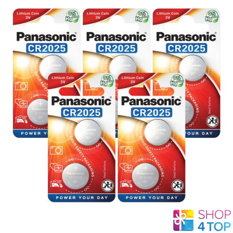 10 Panasonic Lithium Power Cr2025 Batteries 3V Dl2025 Exp 2030 NEW