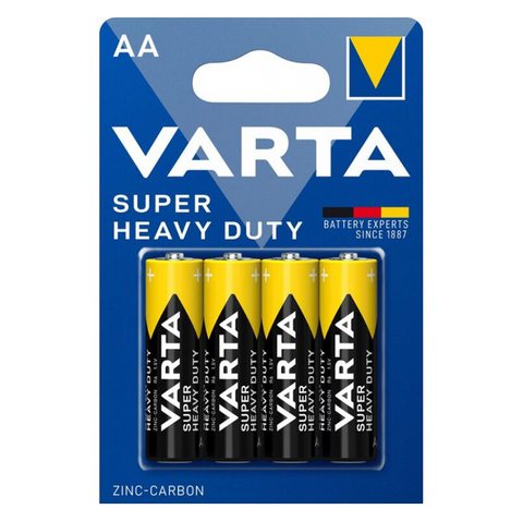 4x Varta Super Heavy Duty Power Zinc-Carbon Aa Lr6 Batteries 1.5V Mignom