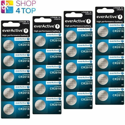 20 Everactive Lithium Cell Cr2016 Batteries Dl2016 3V Coin Button Exp 2029 NEW
