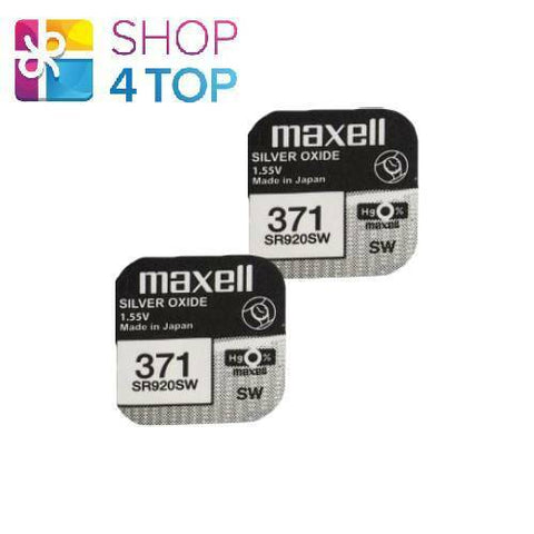 2 Maxell 371 370 Sr920Sw Batteries Silver 1.55V Watch Battery Exp 2028 NEW