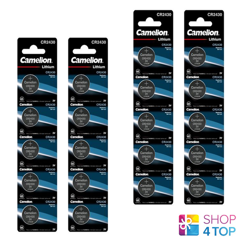 20 Camelion Cr2430 Batteries Lithium 3V Coin Cell Cr2430-Bp5 5Bl Exp 2028 NEW