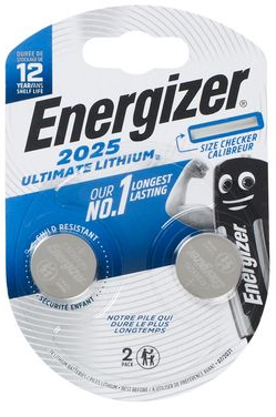 2 Energizer Cr2025 Ultimate Lithium Batteries 3V Coin Cell Dl2025 Exp 2035 NEW