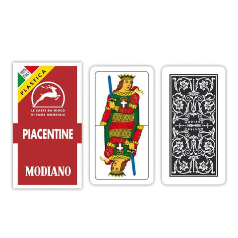 Piacentine 100% Plastic Playing Cards Tarot Deck Modiano Spanish Style Red NEW
