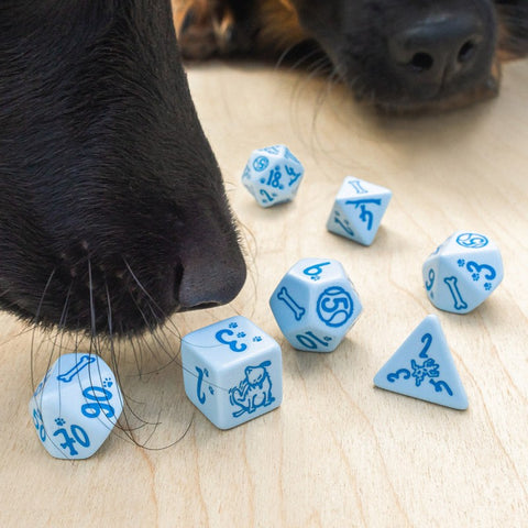Dogs Dice Set: Max Modern Blue Dog Lovers Role Playing Games Q-Workshop NEW