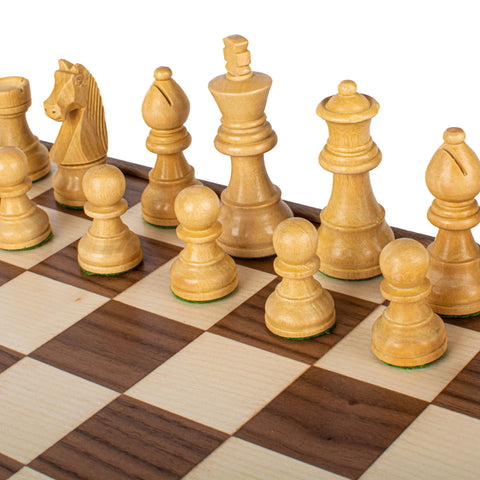 Walnut Chess set 35x35cm with Weighted Staunton Chessmen Manopoulos