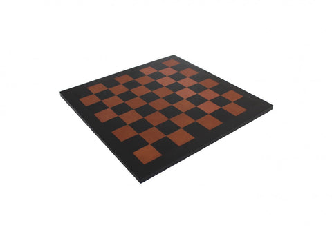 Italfama Mahogany Chess Set with Genuine Leather Board, Weighted Pieces, Italy