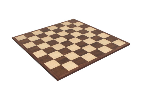 Walnut & Maple Chess Board 42x42cm, 4.5cm Squares, Handcrafted Italy Italfama