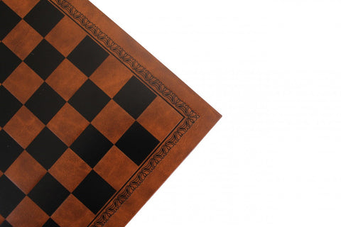Italfama Faux Leather Chess Board 26x26 cm Brown/Black, 2.8 cm Squares, Italy