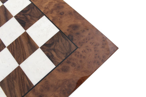 Italfama Handmade Glossy Wooden Chess Board 51x51cm, 5cm Squares, Made in Italy