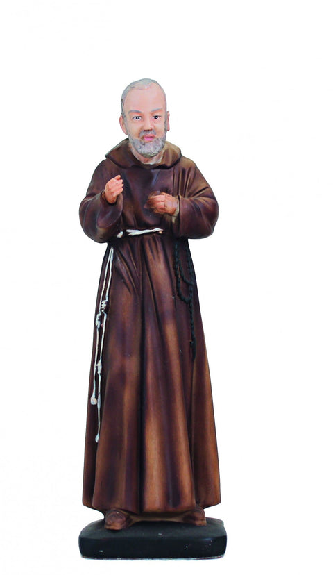 Padre Pio Statue 19cm Hand-Painted Resin Made in Italy Religious Decor