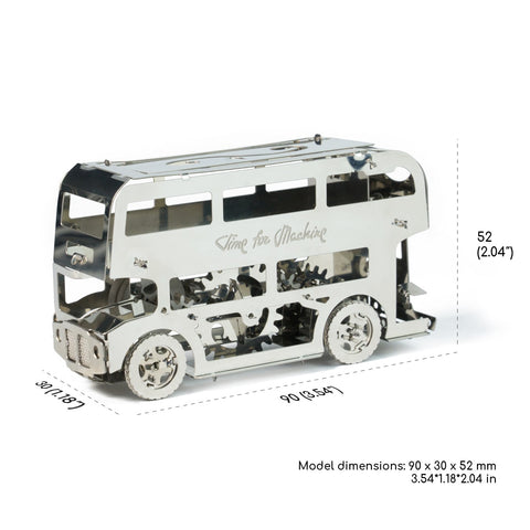 Cute Double-Decker Model Building Kit Time For Machine Stainless Steel NEW
