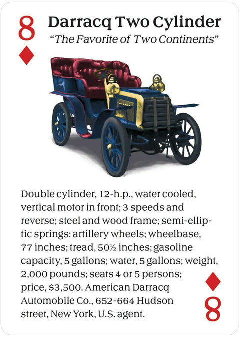 Turn Of The Century Motor Cars Playing Cards Deck US Games Systems NEW