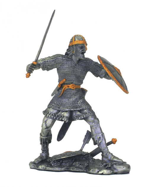 Italfama Viking Warrior Pewter Figurine, Hand-Painted, 11cm, Made in Italy