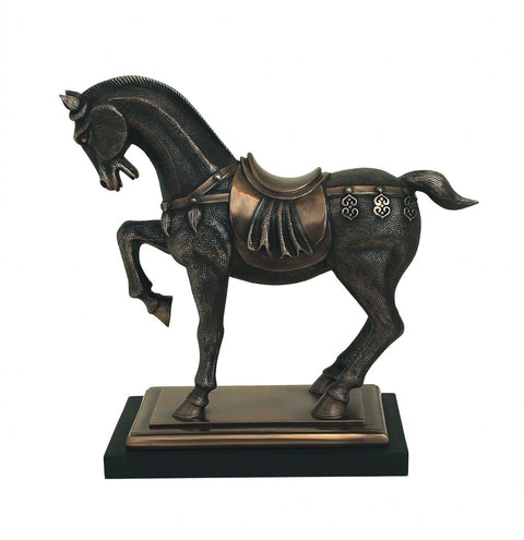 Bronze Resin War Horse Statue 26x13x24cm Italian Made Home Decor by Italfama